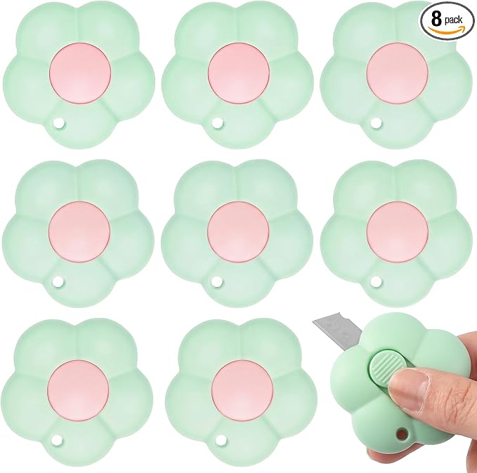 Honoson 8 Pack Mini Box Cutter Retractable Utility Knife Flower Portable Letter by Honoson