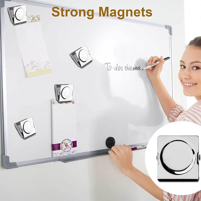 Square Strong Magnetic Clips, 2.3"-6 Pcs, 57 mm, Refrigerator Magnet Clips - Image 4