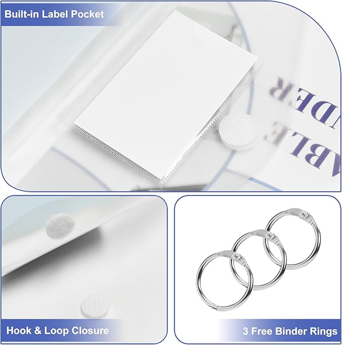 20 Pack Clear Expandable Binder Pockets - Image 4