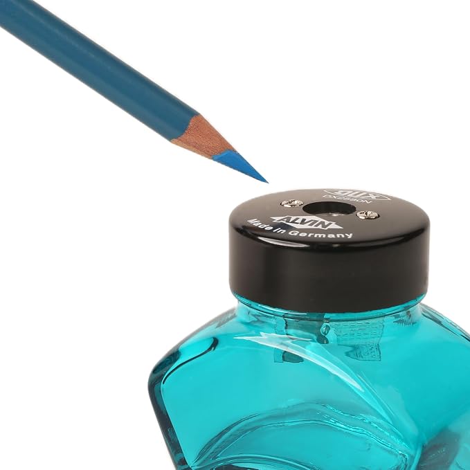 ALVIN DUX Glass Inkwell Sharpener/Single Blue - Image 2