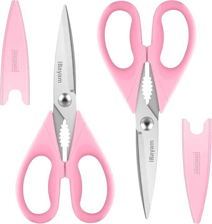 iBayam All Purpose Kitchen 2 Pack Heavy Duty Food Meat Poultry Shears by iBayamDirect