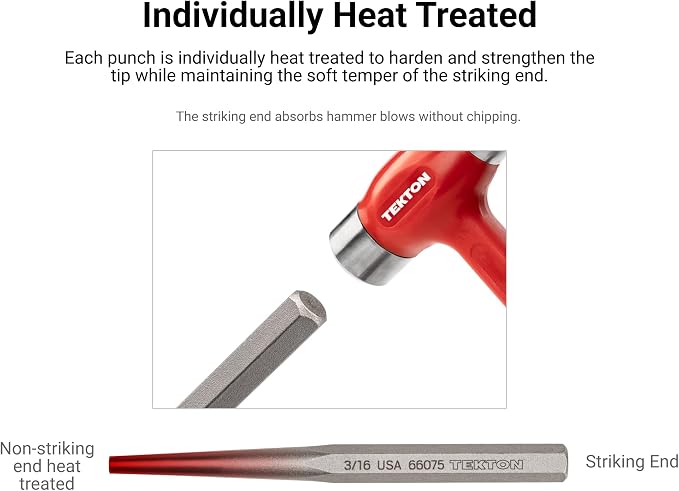 TEKTON 3/16 Inch Solid Punch | 66075 | Made in USA - Image 3