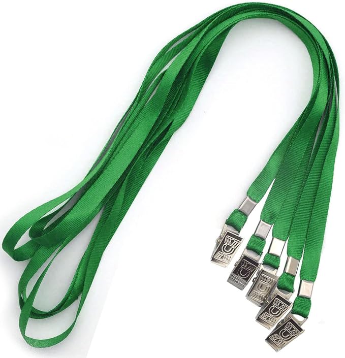 Ollain Lanyards for Id Badges Nylon Neck Flat Cruise Lanyard Bulldog Clips - Image 7