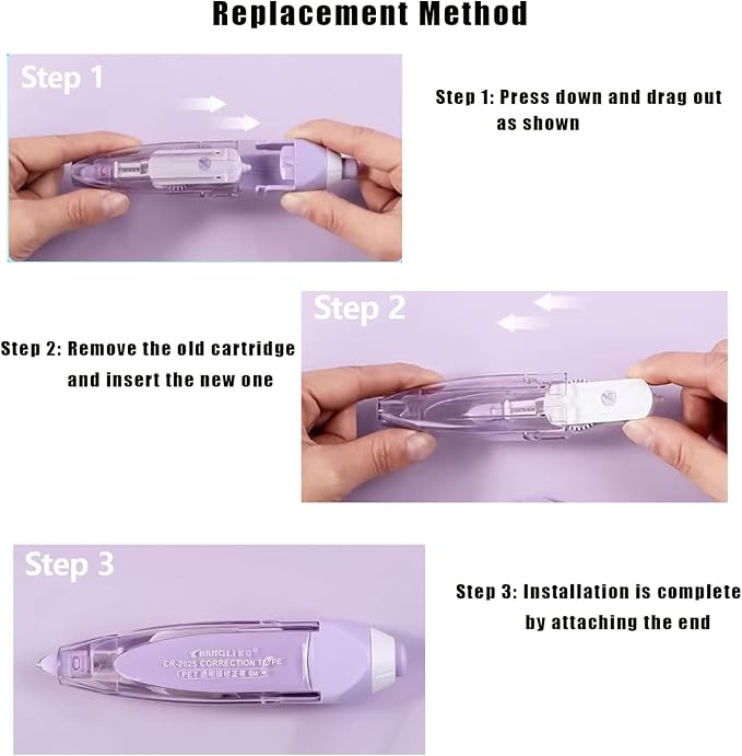 Correction Tape Pen Shaped Refillable Retractable White Out, Replaceable - Image 5