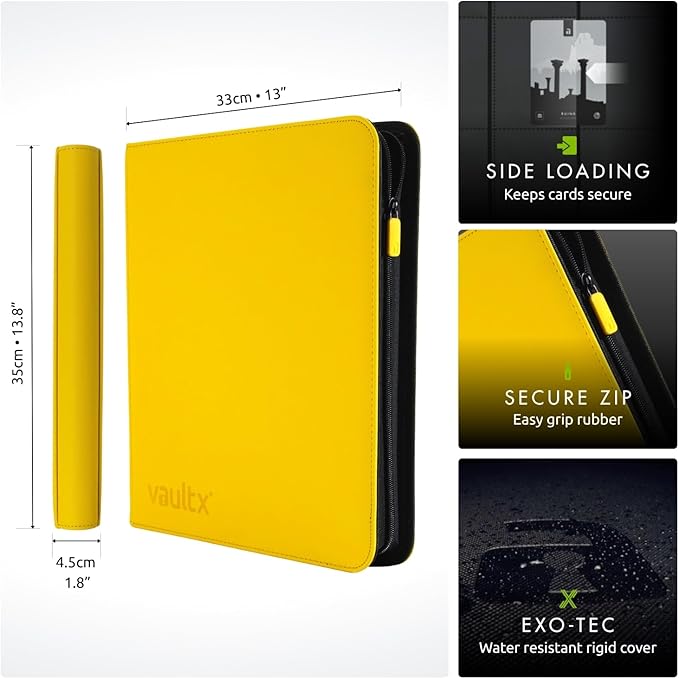 Vault X 12 Pocket Zip Binder, 480 Cards, Exo-Tec Material, 20 Side-Loading Pages - Image 2