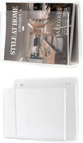 2 Pcs Magazine Holder, Wall Mount Clear Acrylic Magazine Rack, Organizer Folder by XOHYW