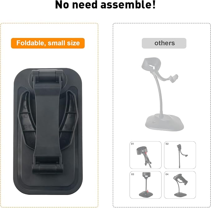 Universal Barcode Scanner Stand, VOTTAN Free-Installed Foldable Barcode Reader - Image 5