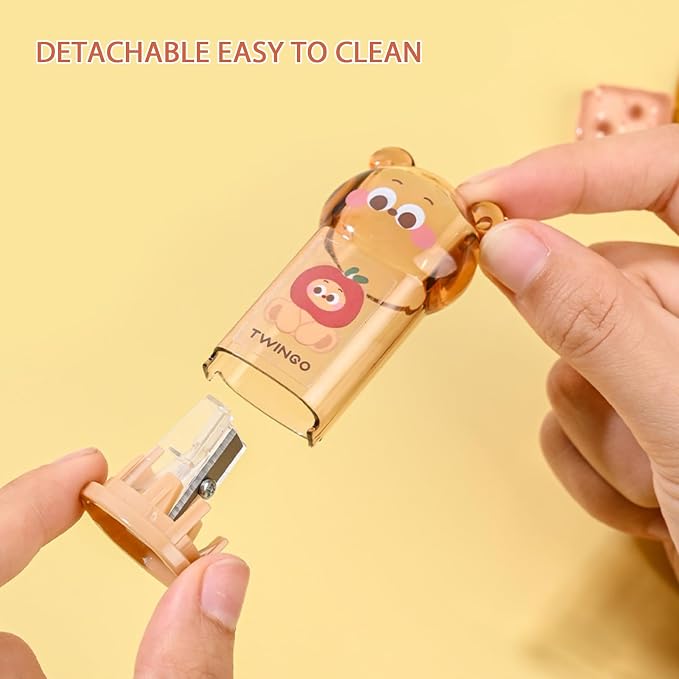 Cute Bear Stationery Set, Including 3Pcs Cute Bear Pencil Sharpeners, Kawaii - Image 3