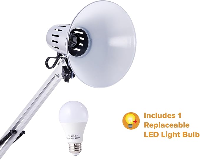 Bostitch Office VLF100-SLV Swing Arm Desk Lamp - Image 6