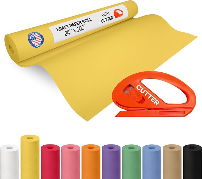Yellow Kraft Paper Roll 24" x 1200" by IDLPackaging