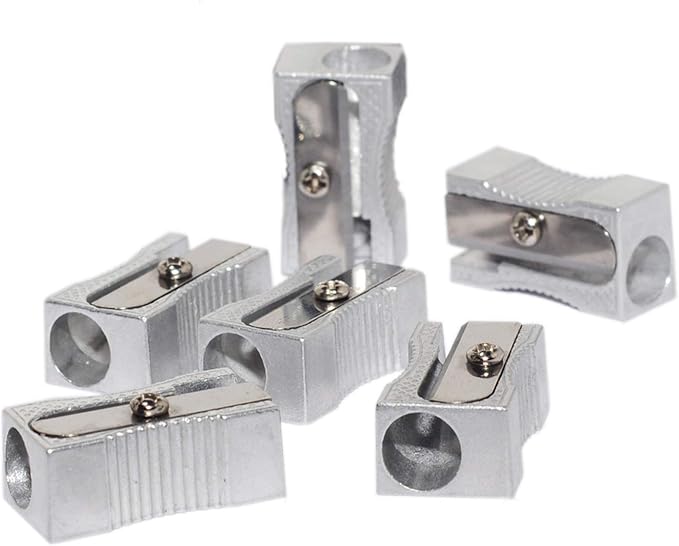 Dual Pencil Sharpener Pocket Aluminium Alloy Metal 1-Hole Steel Blade by WEKOIL