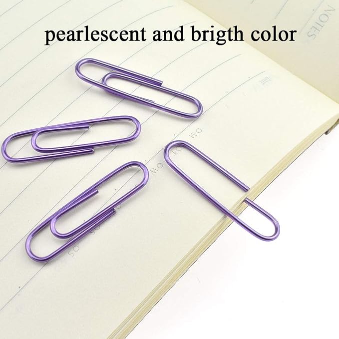 HAHIYO Paper Clips 1.3" Length Purple Paperclips Vinyl Coated Prevent - Image 7