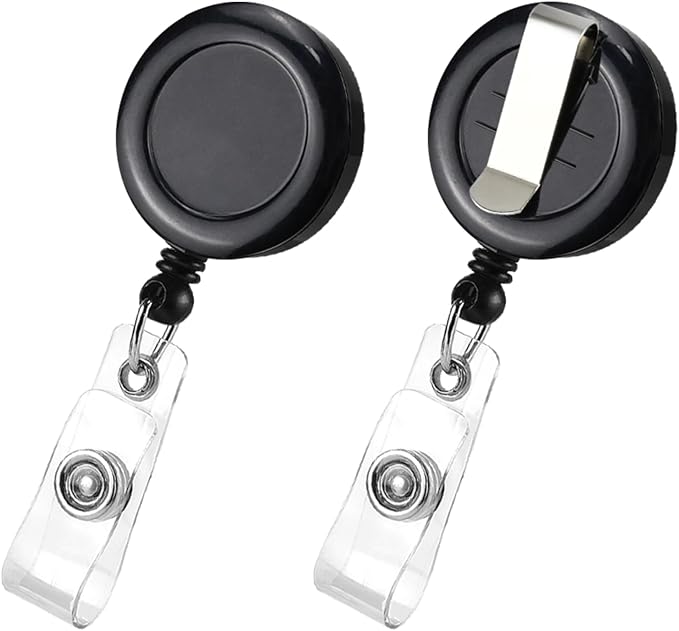 2 Pack Retractable Name Badge Holder Reel by koorito