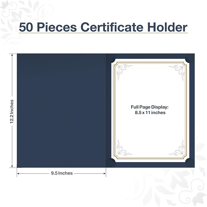 BELLE KR® Blue Certificate Holders 8.5 x 11, Documents and Diplomas - Image 2