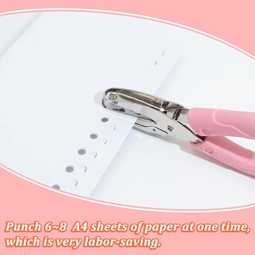 CheeMuii 3 Pieces Metal Handheld Paper Punch Single-Hole Tag Punch Set - Image 5