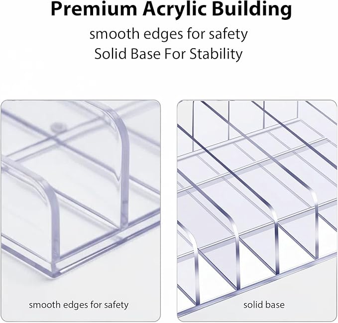 2 Pcs Acrylic Clipboard Holder 7 Slots Clipboard Organizer Display Stand - Image 4