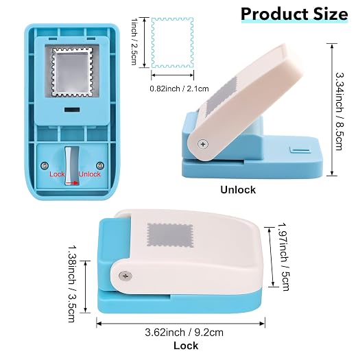 BAOFALI 3Pcs Stamp Puncher, Stamp Punch 1X0.8inch Rectangular Postage Stamp - Image 2