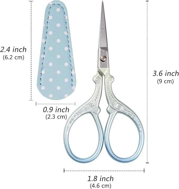 Embroidery Scissors Set with Leather Sheaths - Image 2