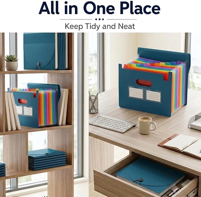 25 Pockets Accordion File Organizer, Portable Expanding File Folder - Image 5