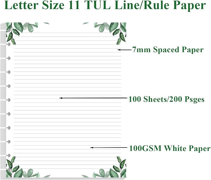 A4 TUL Discbound Lined Refill Paper, 11-Disc Discbound Ruled Filler Paper - Image 5