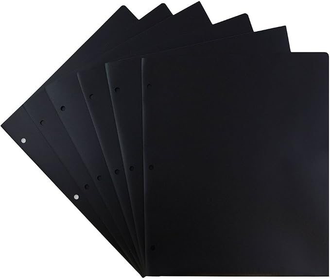 JAM PAPER Heavy Duty Plastic 3 Hole Punch Pocket Folders - Image 3