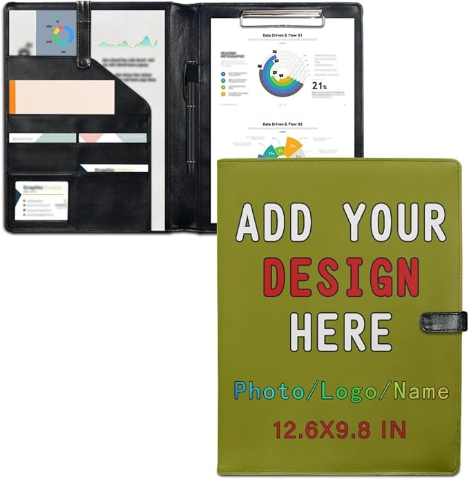 Personalized Padfolio Clipboard Folder Add Your Own Logo Text Text, Custom by LMPTOEI