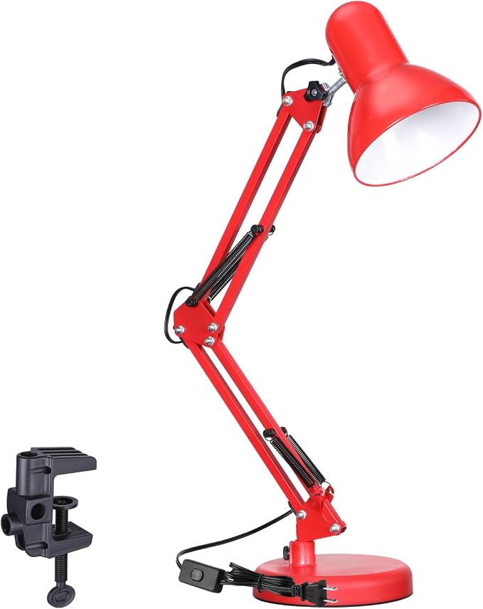 TORCHSTAR Metal Desk Lamp, Adjustable Swing Arm, by TORCHSTAR