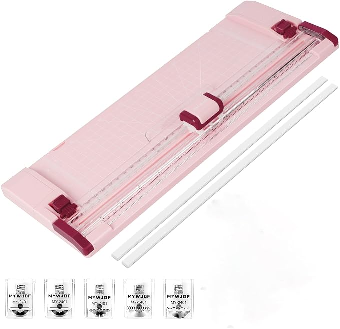 Paper Cutter Pink Rotary Paper Trimmer, 12 Inch Paper Cutter by Unknown