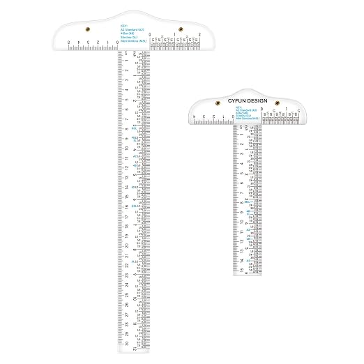 CYFUN DESIGN 12" 6" Acrylic T-Square Ruler Precision Marking T Square Ruler by CYFUNDESIGN