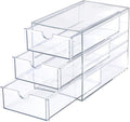 Hipiwe 3 Drawers Acrylic Drawer Organizer Clear Desktop Organizer by Hipiwe