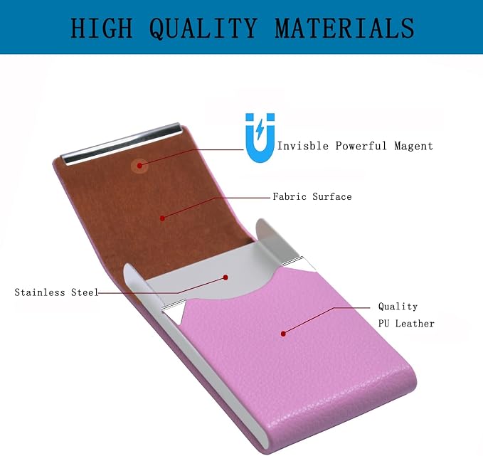 Business Card Holder with Ultra Slim Design, Business Card Case with Premium PU - Image 2