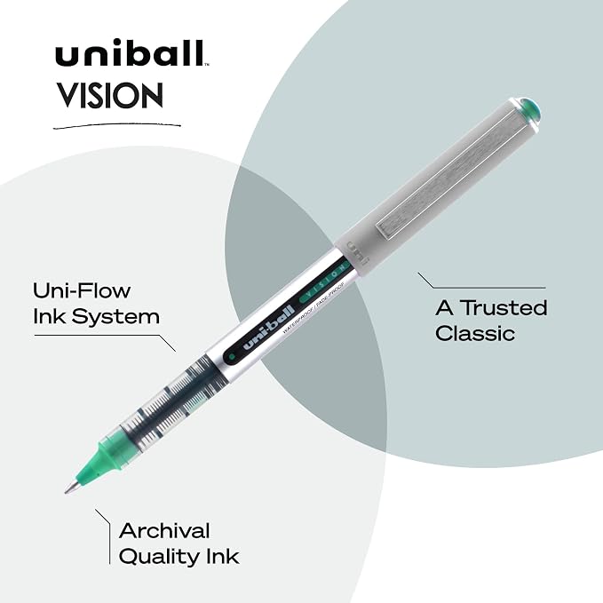 uniball Vision Rollerball Pens, Smooth Writing Pen, School & Office Supplies - Image 3