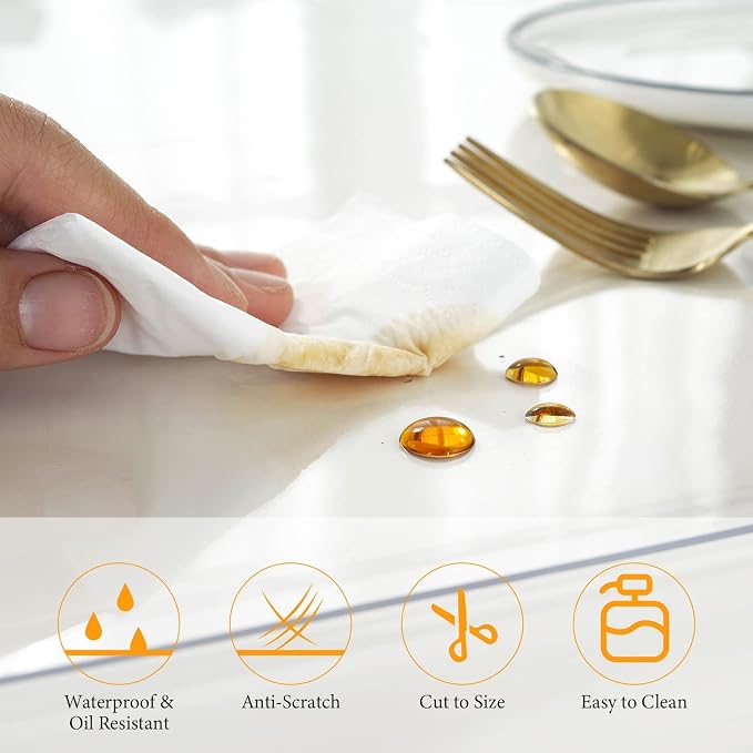 Deep Dream 1.5mm Clear Desk Cover Protector, 22×48 Inch Clear Table Protector - Image 5