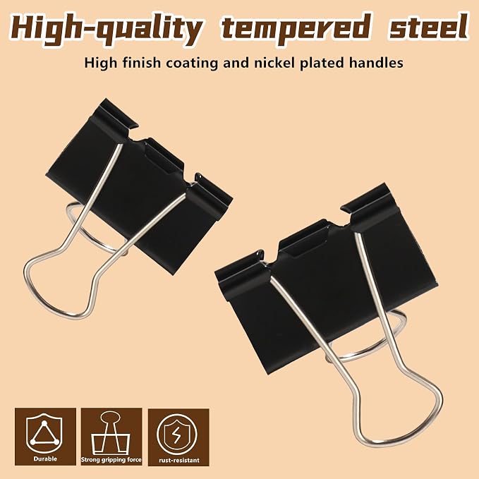 Binder Clips 1.25 Inch, Heavy-Duty Grip - Image 3