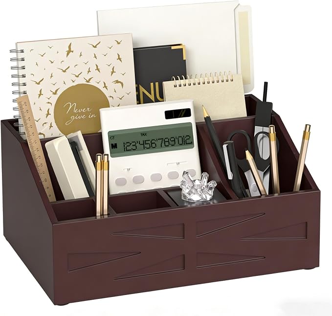 Large Mail Organizer Countertop, Farmhouse Desk and Kitchen Countertop Storage by BELOVALE