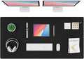 K KNODEL Large Office Leather Desk Mat, Mouse and Keyboard Pad, Computer and by K+KNODEL
