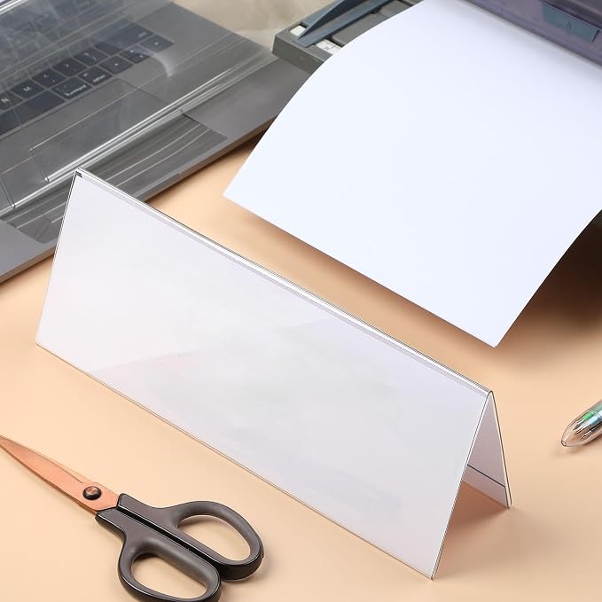 Vicenpal Acrylic Name Plate for Desk, PVC Names Tent Card Holder, Table Sign - Image 5