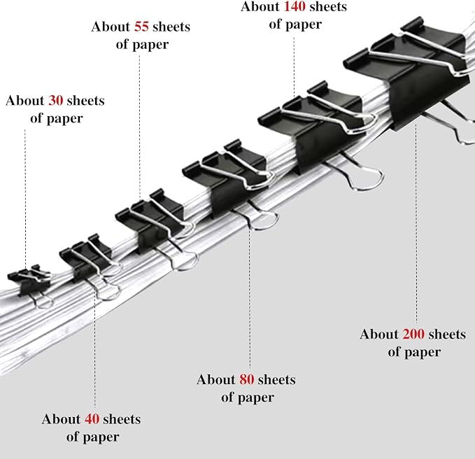 208 Pack Binder Clips Paper Clamps Assorted Size - Image 4