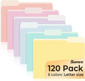 SUNEE File Folders, 120 Pack Manilla Folders 8.5 x 11, Colored File Folders by SUNEE