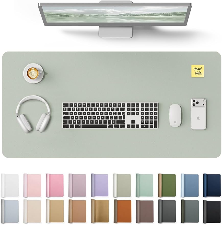 YSAGi Leather Desk Protector, Office Mat, Large Mouse Mat, Non-Slip PU Leather by YSAGi