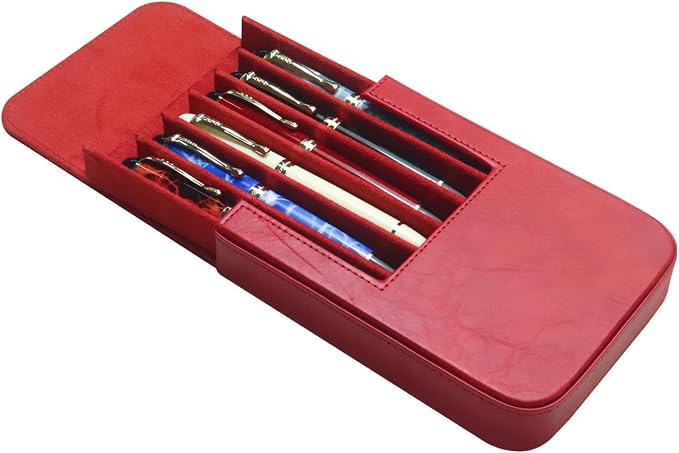PU Leather 6 Fountain Pen/Pencil Tray Case, Magnetic Closure - Image 7