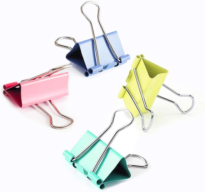 Small Binder Clips, 80 Pack, 3/4 Inch, 0.75 Inch, Standard 19mm, Mulitcolor - Image 4