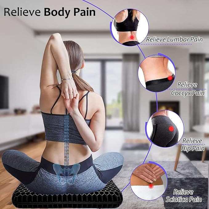 Gel Seat Cushion for Long Sitting, Extra Thick Gel Cushion for Wheelchair Soft - Image 7