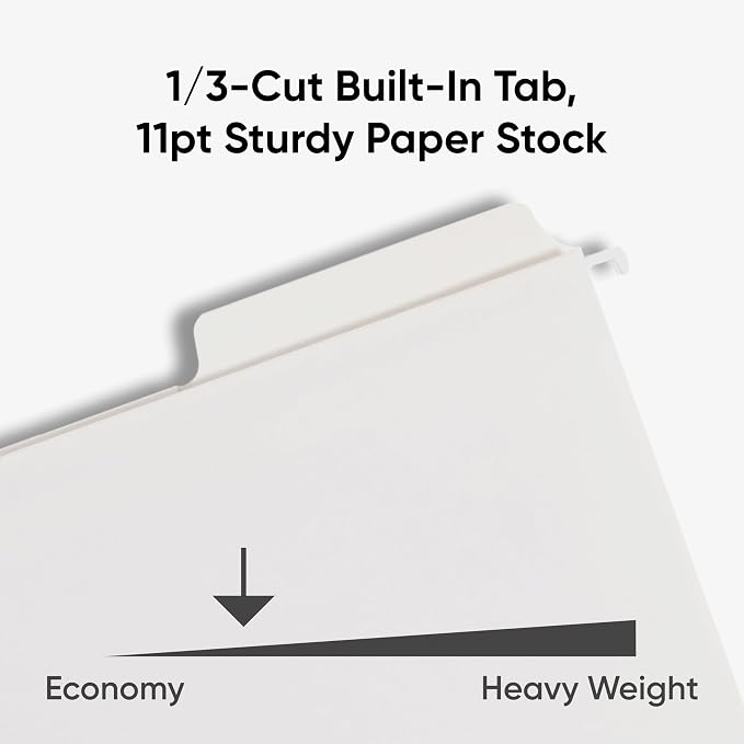 Smead FasTab Hanging File Folder, 1/3-Cut Built-in Tab, Letter Size, 20 per Box - Image 4