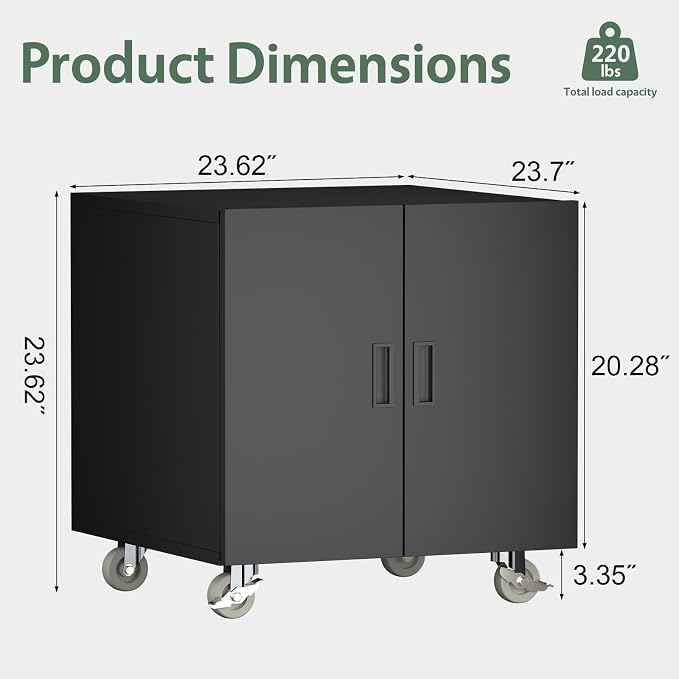 Printer Stand with Storage, Metal Printer Table - Image 3