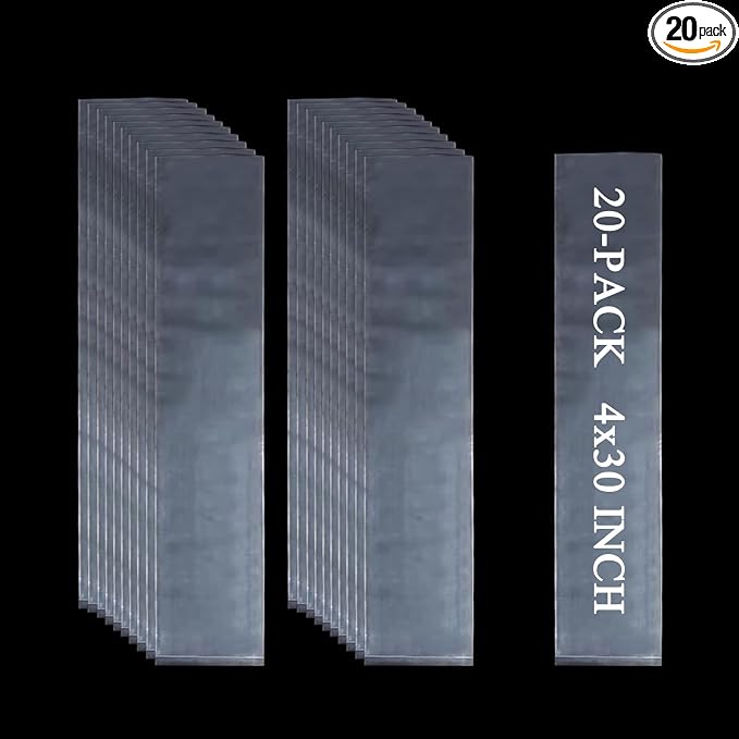 20PCS 4" x 30" Extra Long Clear Plastic Sleeves by Leyhooney