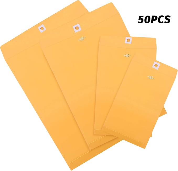 Frienda 4 Sizes Clasp Envelopes Kraft Paper Catalog Clasp Envelope - Image 4