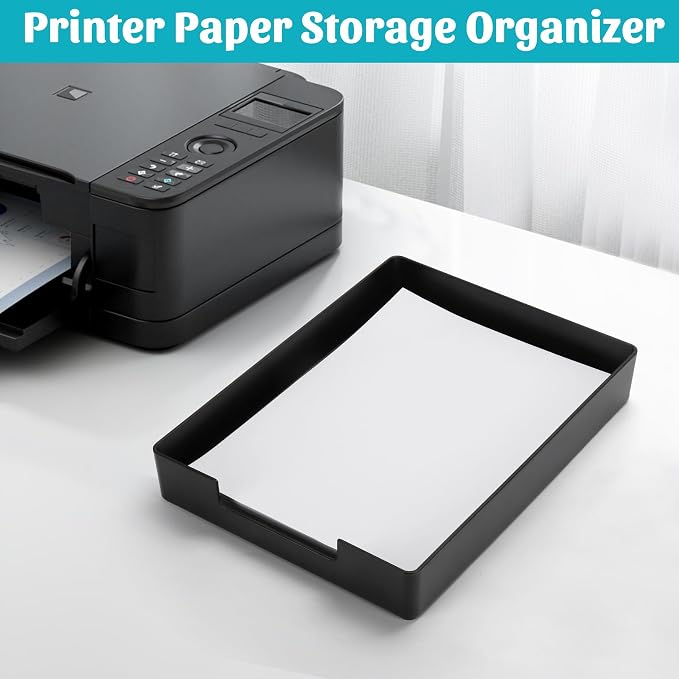 Letter-Size Tray Desk Letter Tray Paper Tray, Sturdy Heavy-Duty Plastic Printer - Image 3