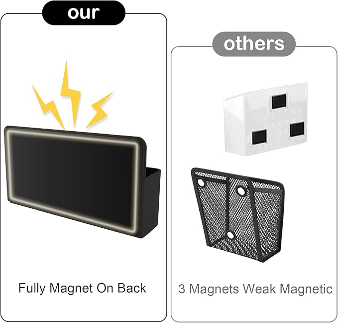 KITANIS Magnetic Pen Holder, 3 Compartments Magnetic Dry Erase Marker Holder - Image 3