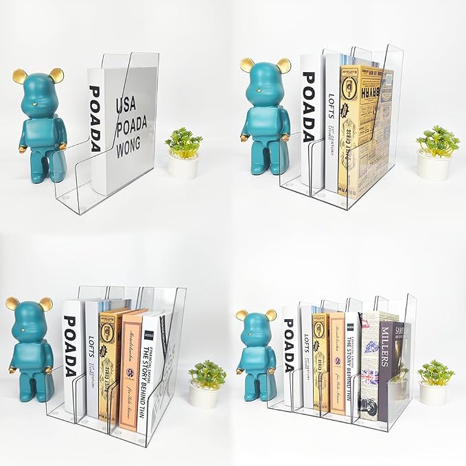Vertical File Holder, 4 pack Clear Plastic Document Organizer and Clear - Image 5